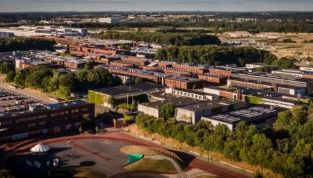 Syddansk Universitet set fra oven med drone